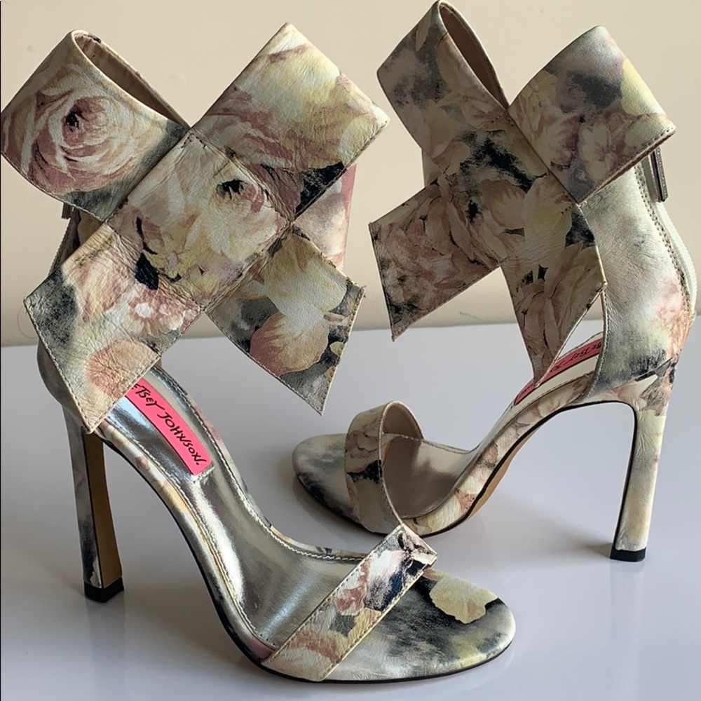 Betsey Johnson Floral Ankle Bow Sandal